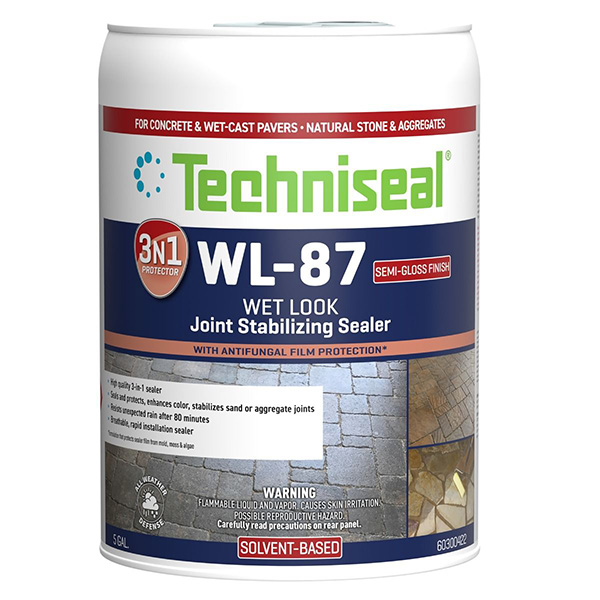 Techniseal® WL-87 3-in-1 Joint Stabilizing Sealer Wet Look 5 Gal Jug - Hardscape Supplies